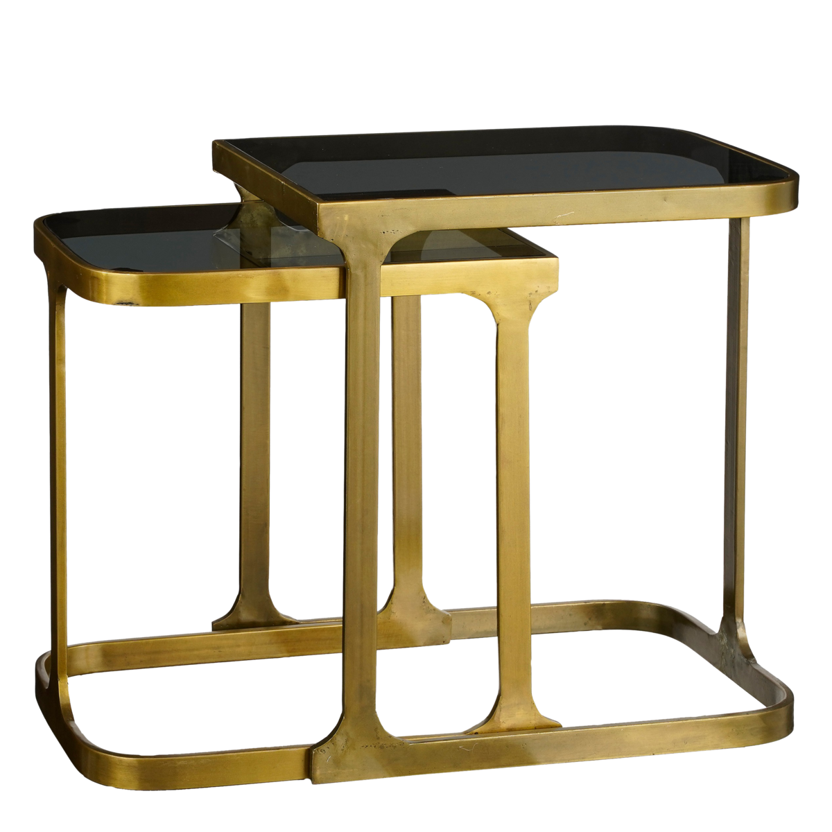 KantoormeubelenPlus Kevin Bijzettafel - Set van 2 - L48 x B37 x H52 cm - Metaal - Goud