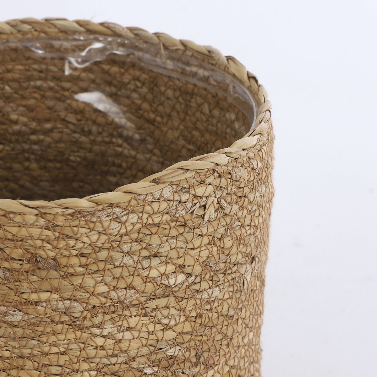 KantoormeubelenPlus Atlantic Mand voor Planten - H18 x Ø18 cm - Zeegras - Lichtbruin
