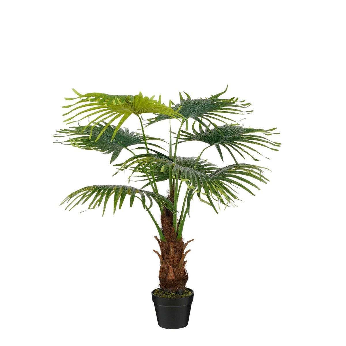 KantoormeubelenPlus Waaierpalm Kunstplant in Bloempot - H120 x Ø80 cm - Groen