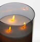 KantoormeubelenPlus LED Kaars - H20 x Ø15 cm - Glas/Wax - Grijs
