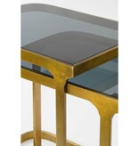KantoormeubelenPlus Kevin Bijzettafel - Set van 2 - L48 x B37 x H52 cm - Metaal - Goud
