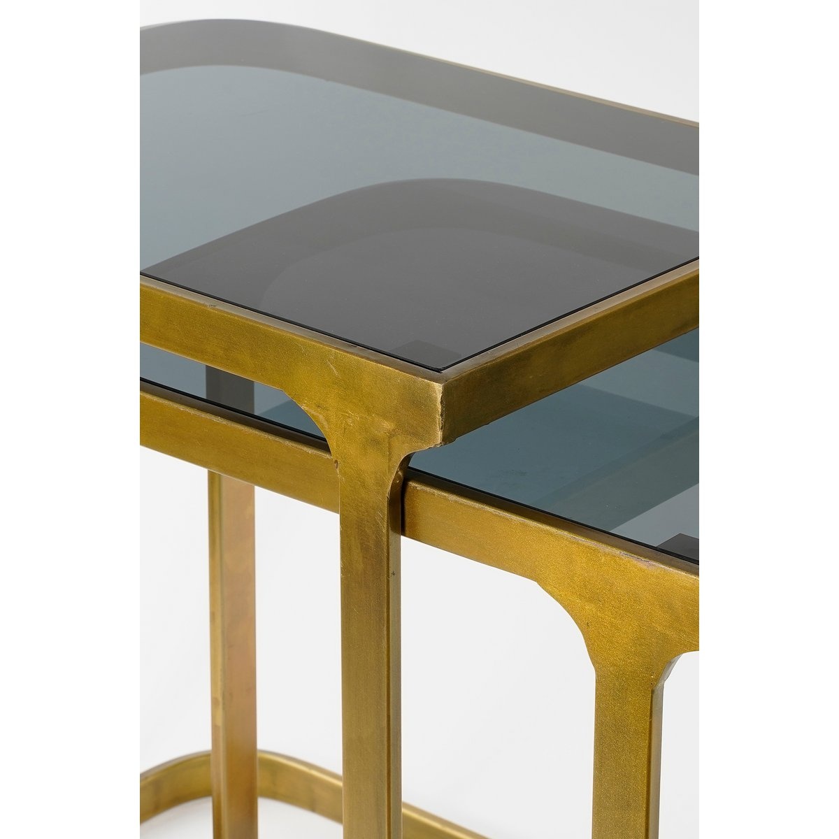 KantoormeubelenPlus Kevin Bijzettafel - Set van 2 - L48 x B37 x H52 cm - Metaal - Goud