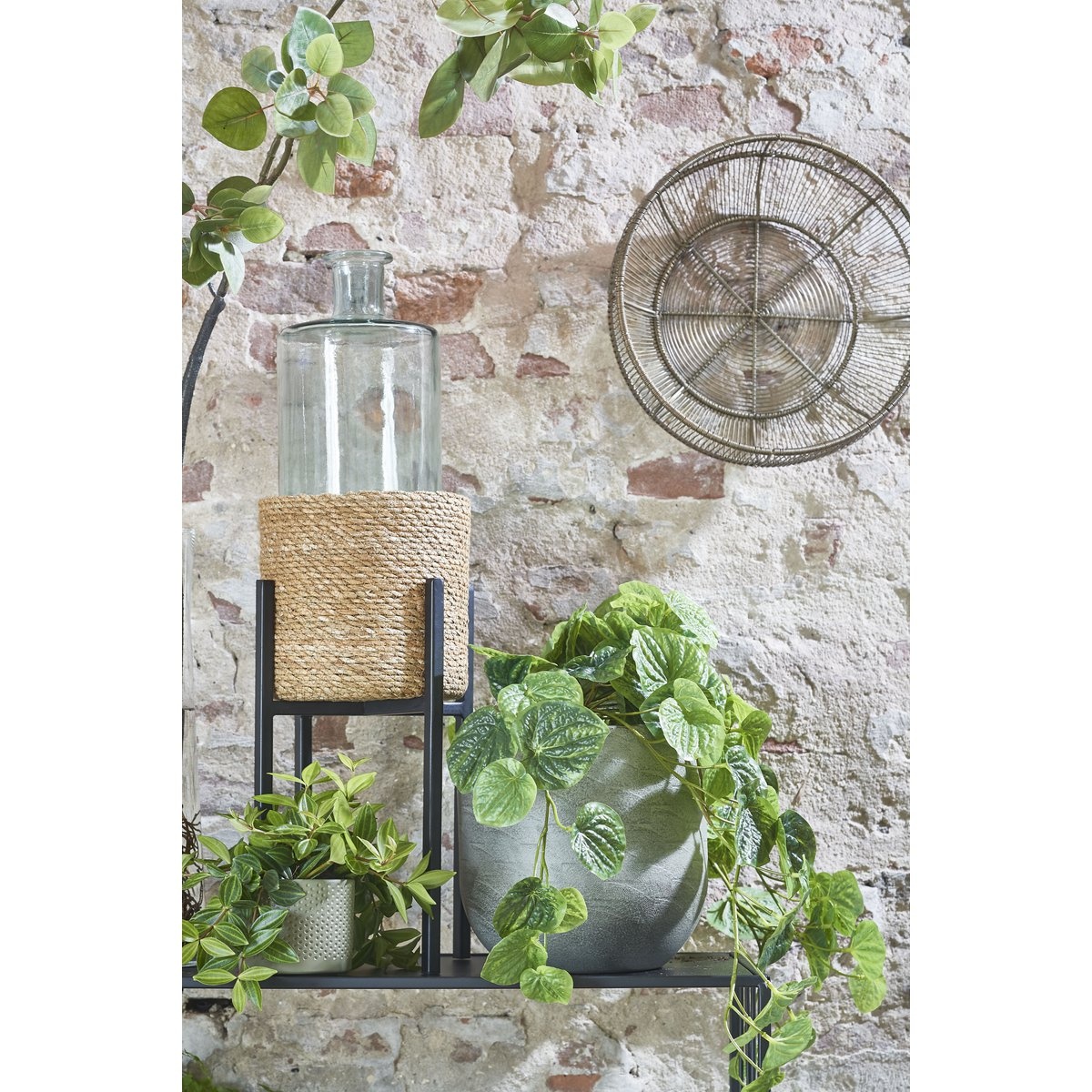 KantoormeubelenPlus Atlantic Mand voor Planten - H18 x Ø18 cm - Zeegras - Lichtbruin