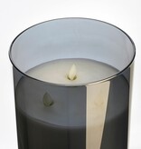 KantoormeubelenPlus LED Kaars - H20 x Ø15 cm - Glas/Wax - Grijs