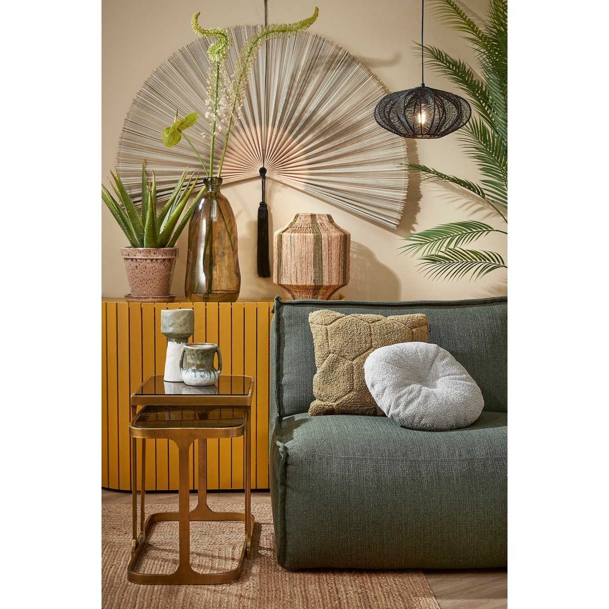 KantoormeubelenPlus Kevin Bijzettafel - Set van 2 - L48 x B37 x H52 cm - Metaal - Goud
