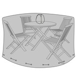 KantoormeubelenPlus Luxury Cover - Luxe hoes voor ronde tafel 180 cm met 4 stoelen, 210g/m2 600D polyester PU gecoat, waterafstotend, zwart