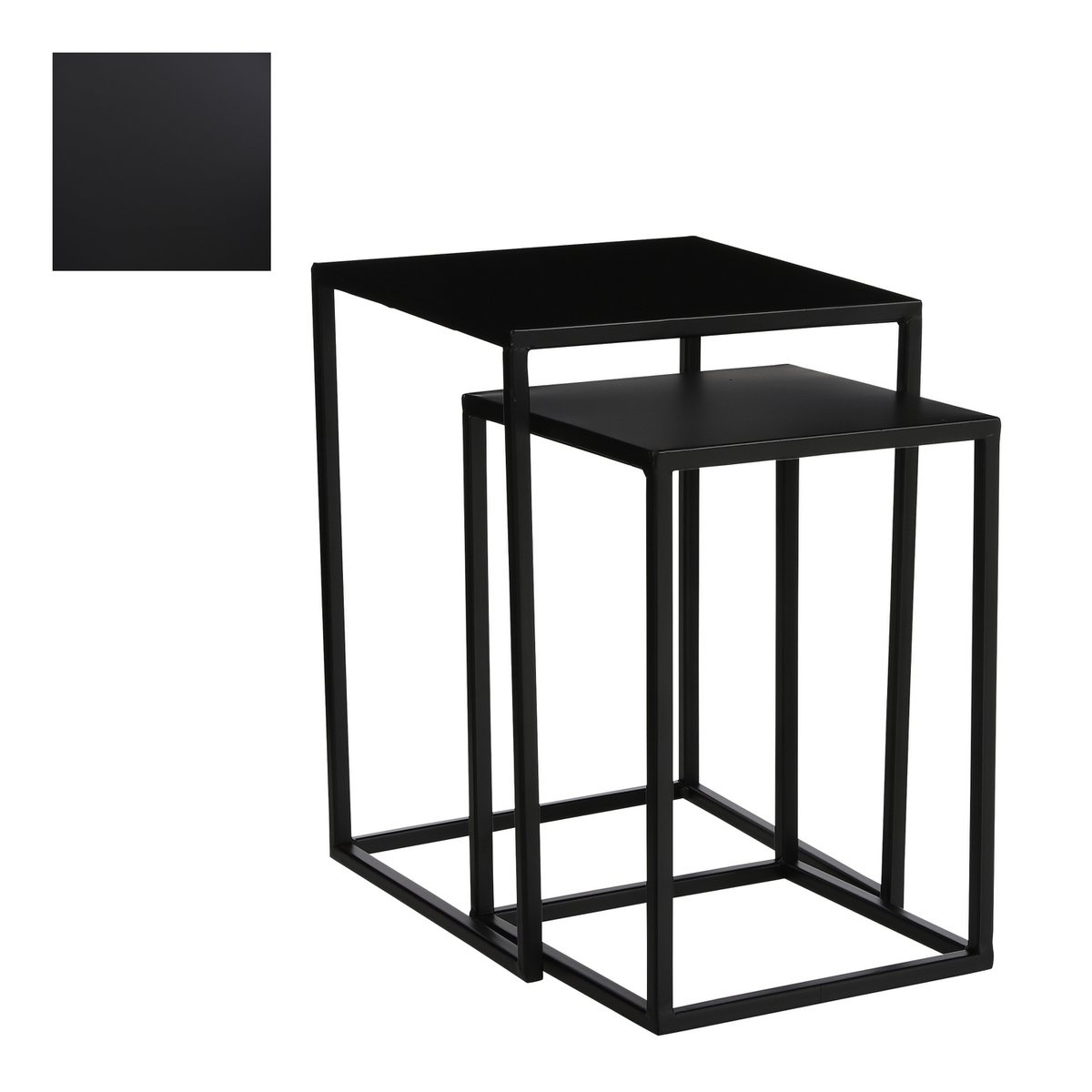 KantoormeubelenPlus Goa Bijzettafel - Set van 2 - L30 x B30 x H42 cm - Metaal - Zwart