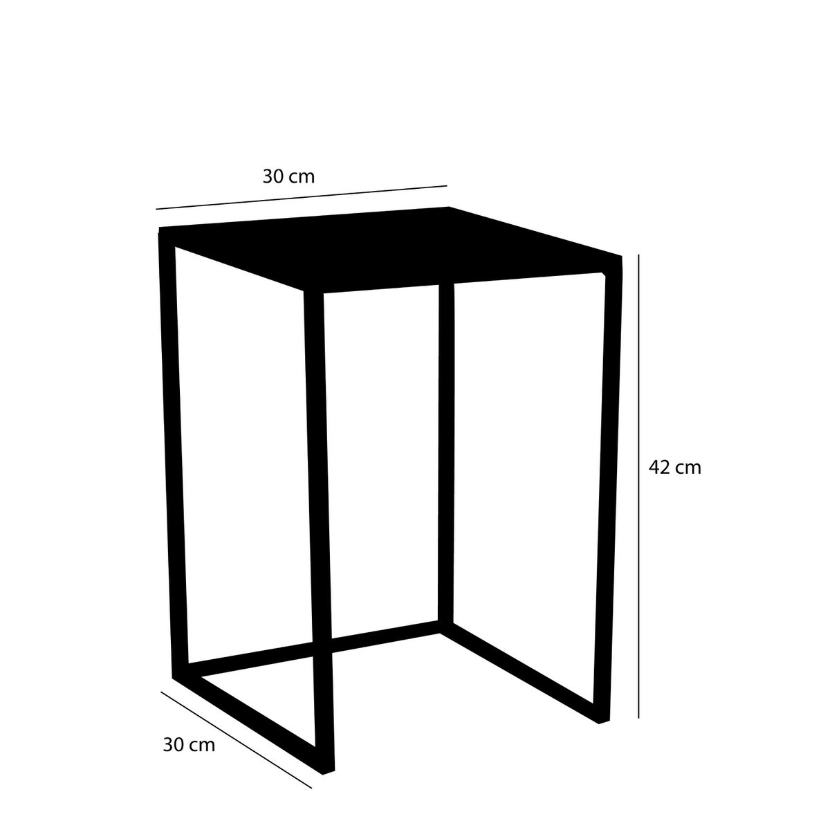KantoormeubelenPlus Goa Bijzettafel - Set van 2 - L30 x B30 x H42 cm - Metaal - Zwart
