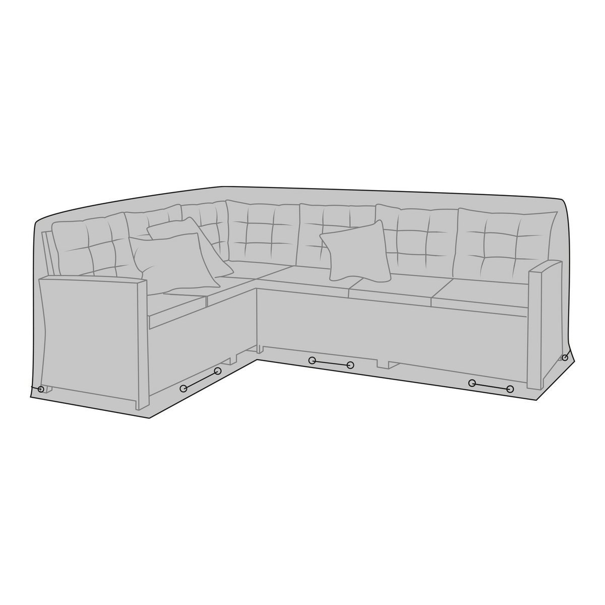 KantoormeubelenPlus Luxe hoes - Luxe hoes voor rechts/links gerichte hoekset, 210g/m2 600D polyester PU-gecoat, waterafstotend, zwart