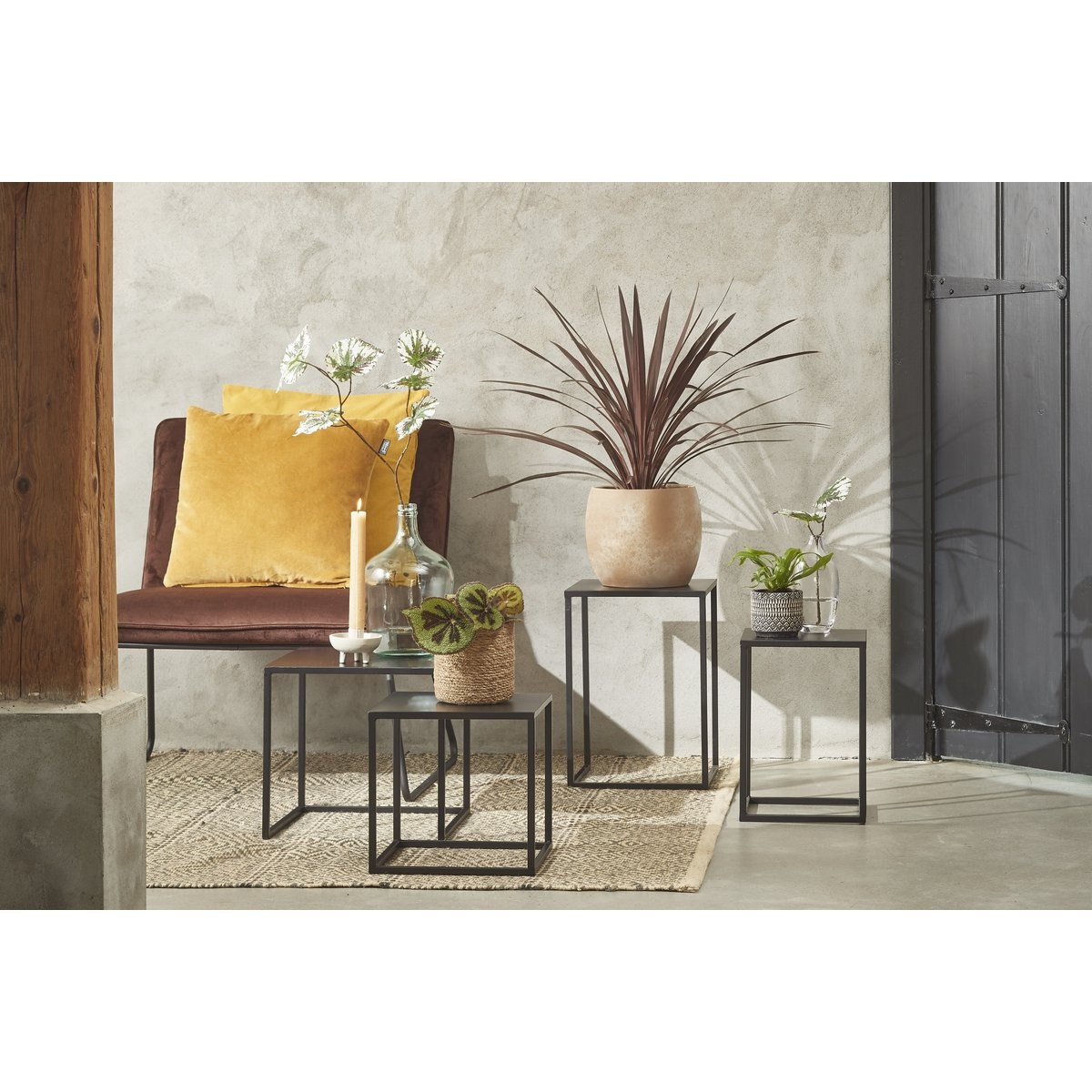 KantoormeubelenPlus Goa Bijzettafel - Set van 2 - L30 x B30 x H42 cm - Metaal - Zwart