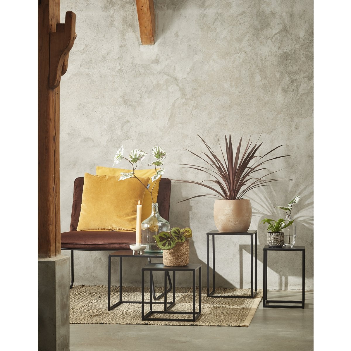 KantoormeubelenPlus Goa Bijzettafel - Set van 2 - L30 x B30 x H42 cm - Metaal - Zwart