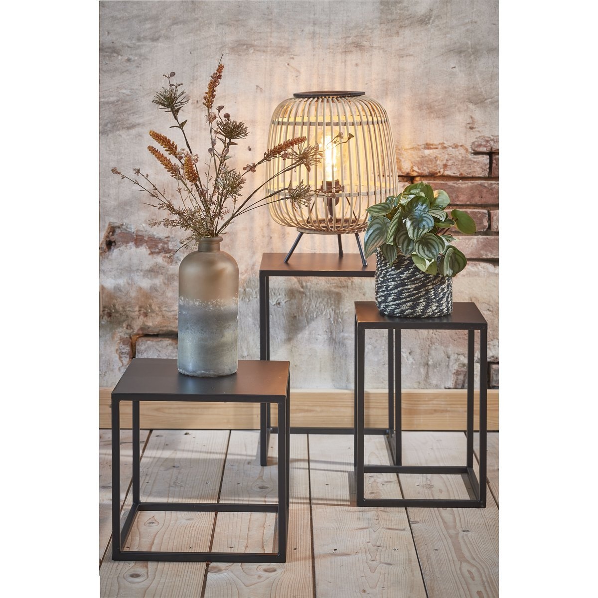 KantoormeubelenPlus Goa Bijzettafel - Set van 2 - L30 x B30 x H42 cm - Metaal - Zwart