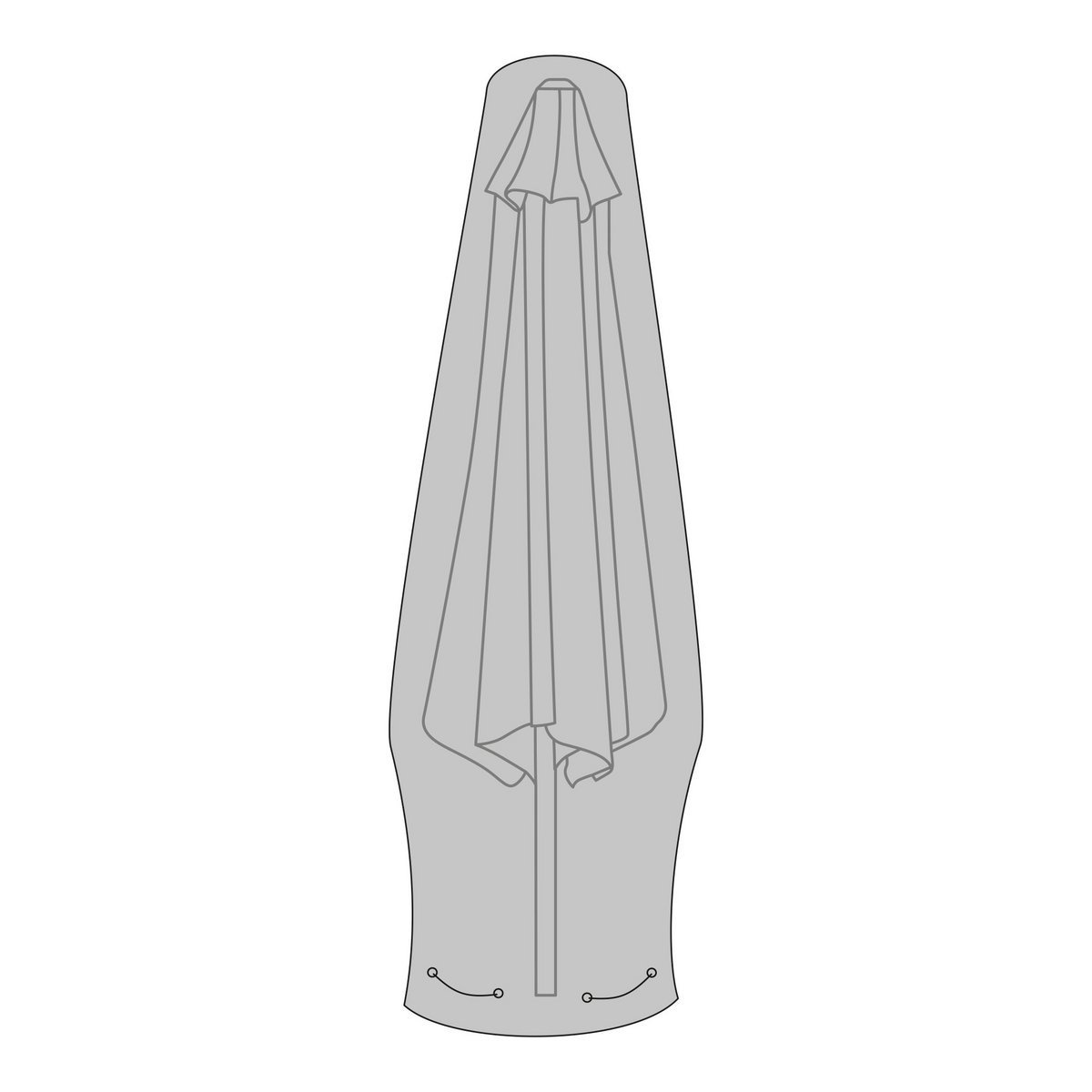 KantoormeubelenPlus Luxury Cover - Luxe hoes voor marktparasol, 210g/m2 600D polyester PU-gecoat, waterafstotend, zwart