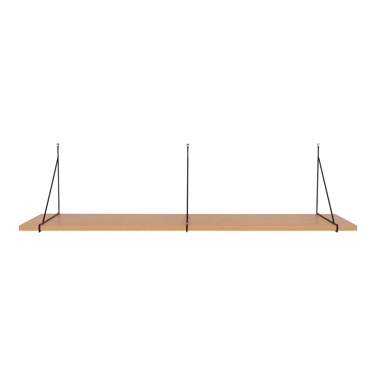 Chiba Wandplank - Wandplank, essenfineer, zwart stalen frame, 120x29 cm