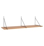 KantoormeubelenPlus Chiba Wandplank - Wandplank, essenfineer, zwart stalen frame, 120x29 cm