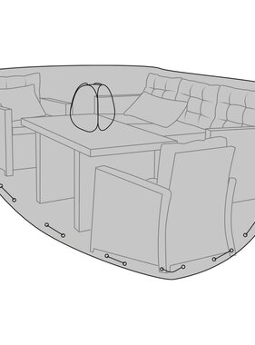 KantoormeubelenPlus Luxury Cover - Luxe hoes voor lounge- en bankstellen, 210g/m2 600D polyester PU-gecoat, waterafstotend, zwart