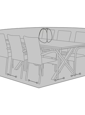 KantoormeubelenPlus Luxury Cover - Luxe hoes voor tafel met 6 stoelen, 210g/m2 600D polyester PU gecoat, waterafstotend, zwart