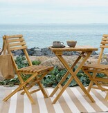 KantoormeubelenPlus Cuenca Caféset - Caféset, 2 stoelen en 1 tafel, teakhout, naturel