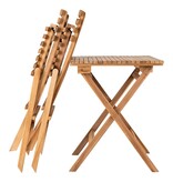 KantoormeubelenPlus Cuenca Caféset - Caféset, 2 stoelen en 1 tafel, teakhout, naturel