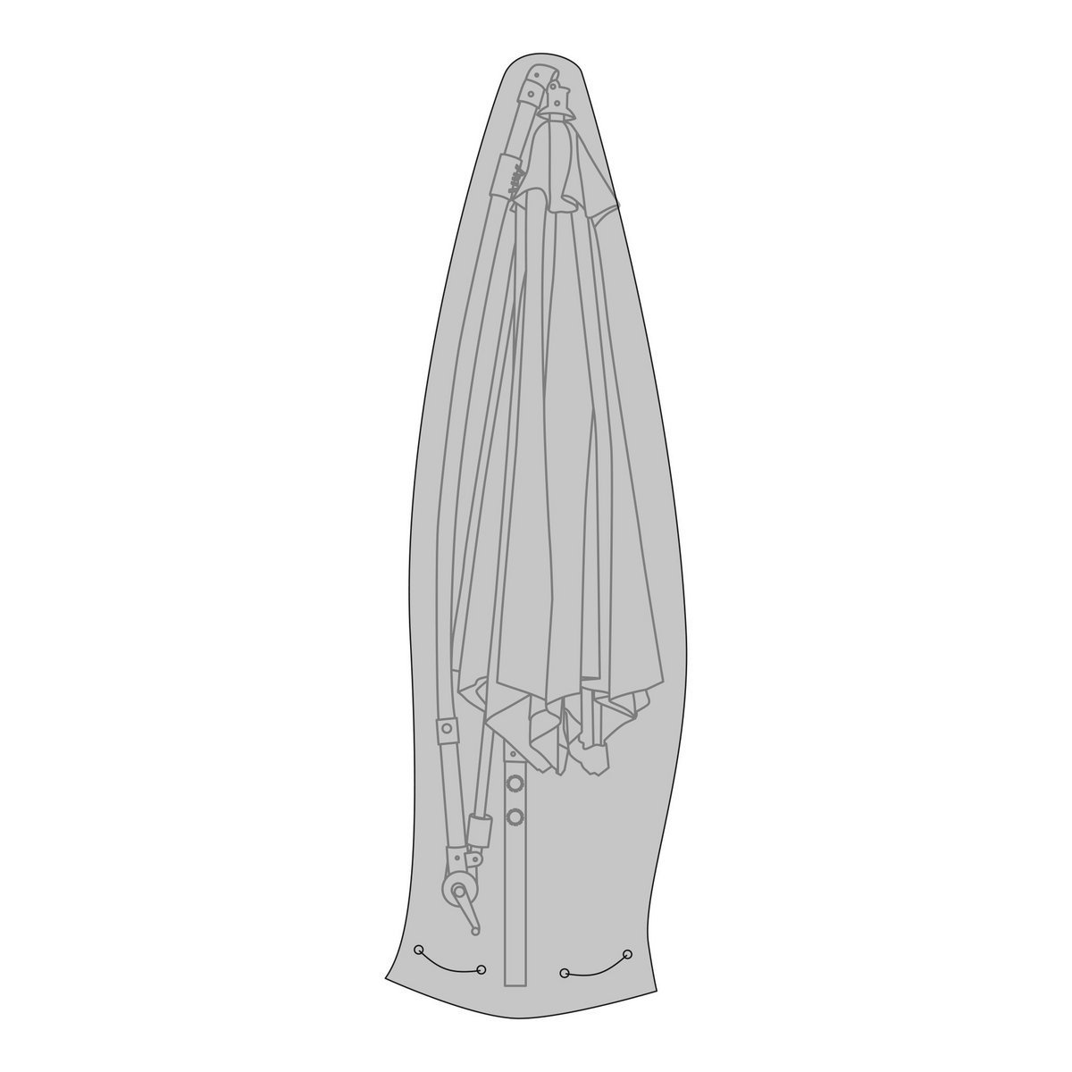Luxury Cover - Luxe hoes voor hangende parasol, 210g/m2 600D polyester PU-gecoat, waterafstotend, zwart