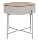 KantoormeubelenPlus Sisco Side Table - Bijzettafel in beige-lichtgrijs gepoedercoat staal, Ø40x40 cm