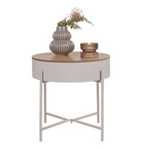 KantoormeubelenPlus Sisco Side Table - Bijzettafel in beige-lichtgrijs gepoedercoat staal, Ø40x40 cm