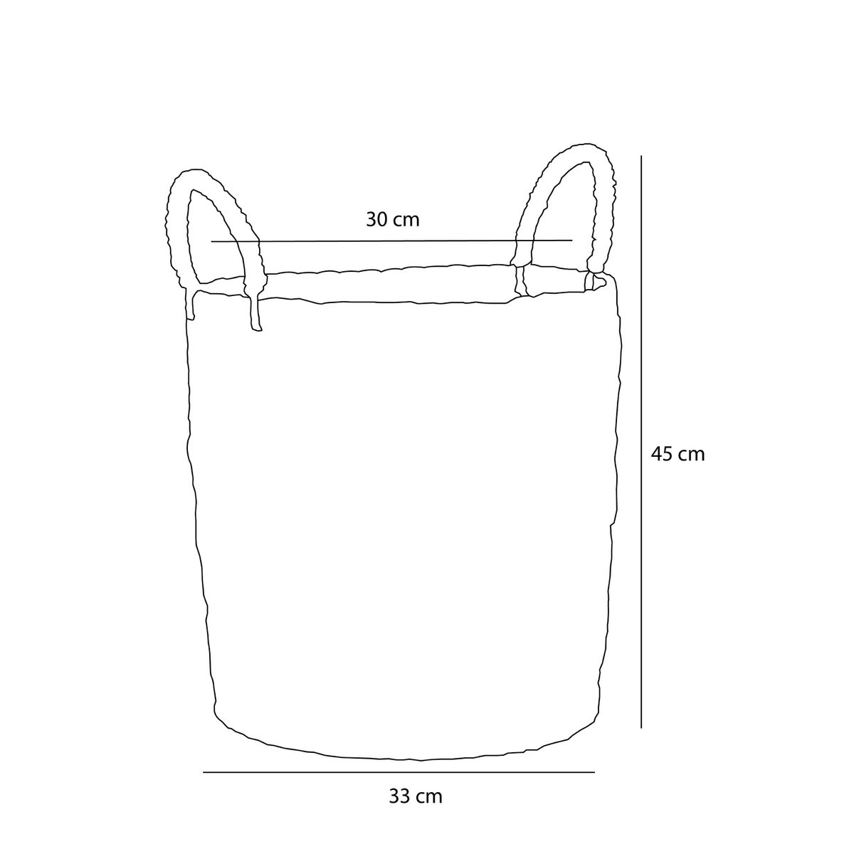 KantoormeubelenPlus Opbergmand - Set van 2 - H49 x Ø38 cm - Zeegras - Bruin
