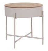 KantoormeubelenPlus Sisco Side Table - Bijzettafel in beige-lichtgrijs gepoedercoat staal, Ø40x40 cm