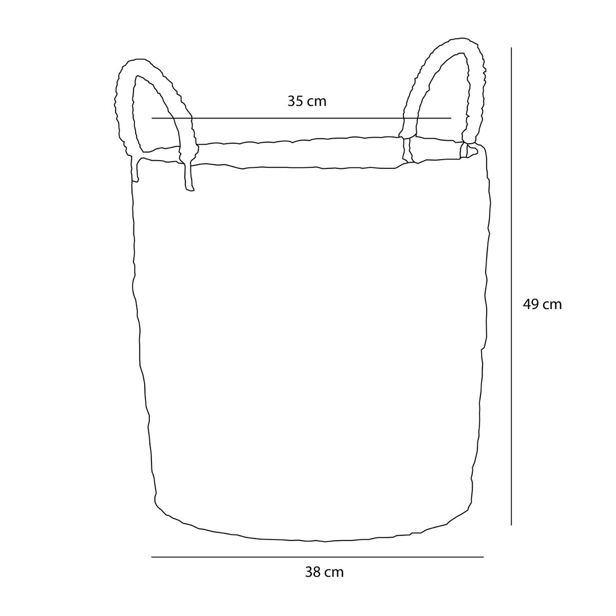 KantoormeubelenPlus Opbergmand - Set van 2 - H49 x Ø38 cm - Zeegras - Bruin