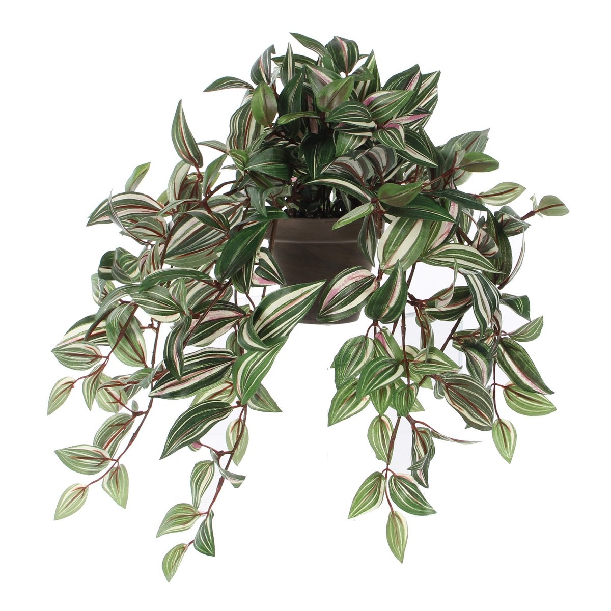 KantoormeubelenPlus Tradescantia Kunst Hangplant in Bloempot Stan - H45 x Ø25 cm - Groen