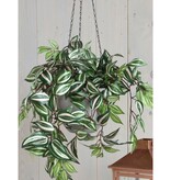 KantoormeubelenPlus Tradescantia Kunst Hangplant in Bloempot Stan - H45 x Ø25 cm - Groen