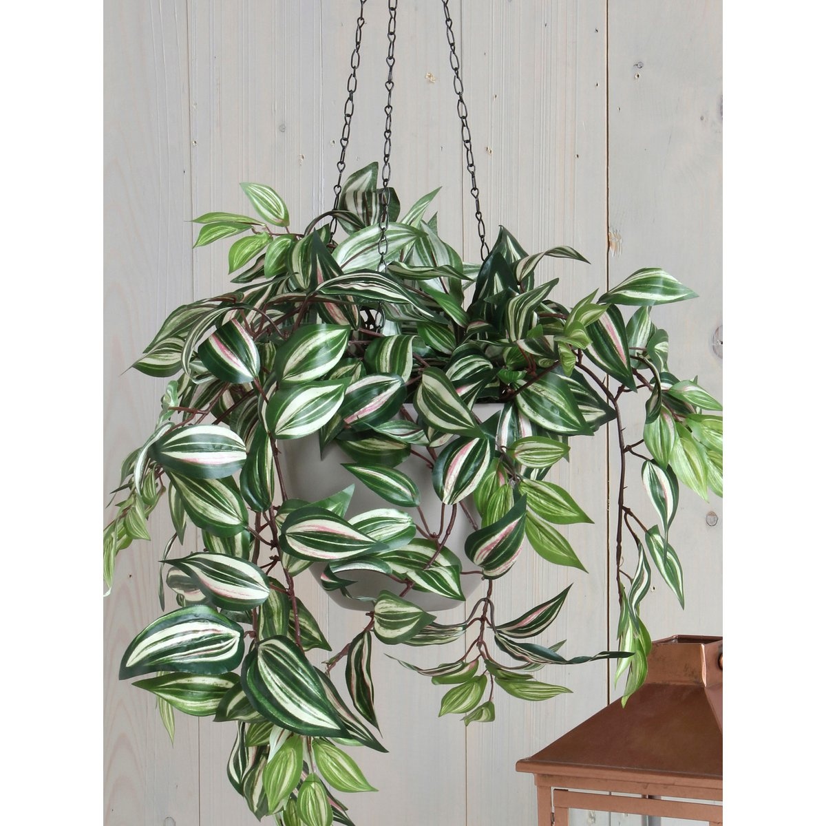 KantoormeubelenPlus Tradescantia Kunst Hangplant in Bloempot Stan - H45 x Ø25 cm - Groen