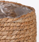 KantoormeubelenPlus Jorck Mand voor Planten - Set van 3 - H24 x Ø26 cm - Zeegras - Groen