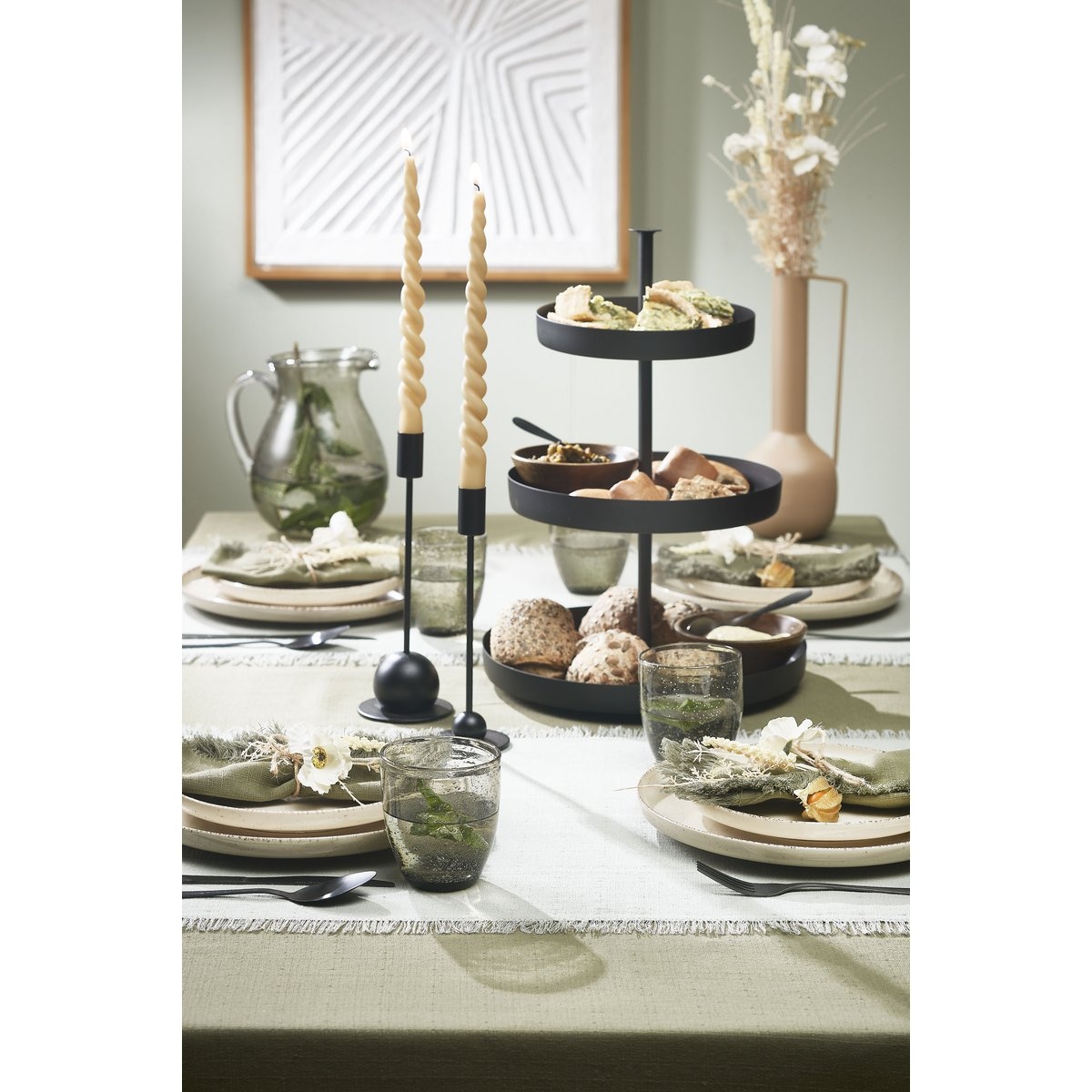 Etagere 3-Laags - H43,5 x Ø30 cm - Zwart