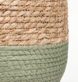 KantoormeubelenPlus Jorck Mand voor Planten - Set van 3 - H24 x Ø26 cm - Zeegras - Groen