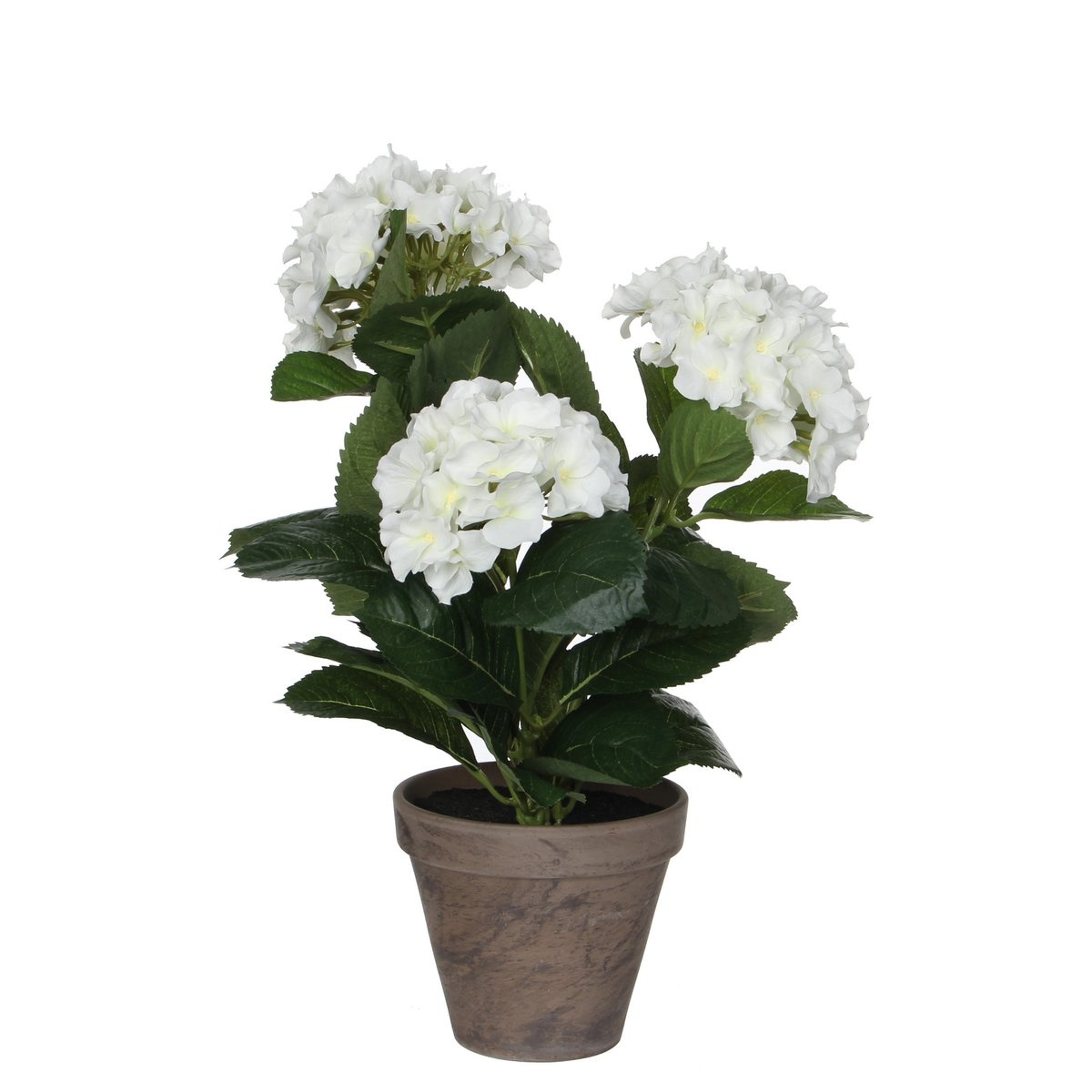 KantoormeubelenPlus Hortensia Kunstplant in Bloempot Stan - H40 x Ø35 cm - Wit