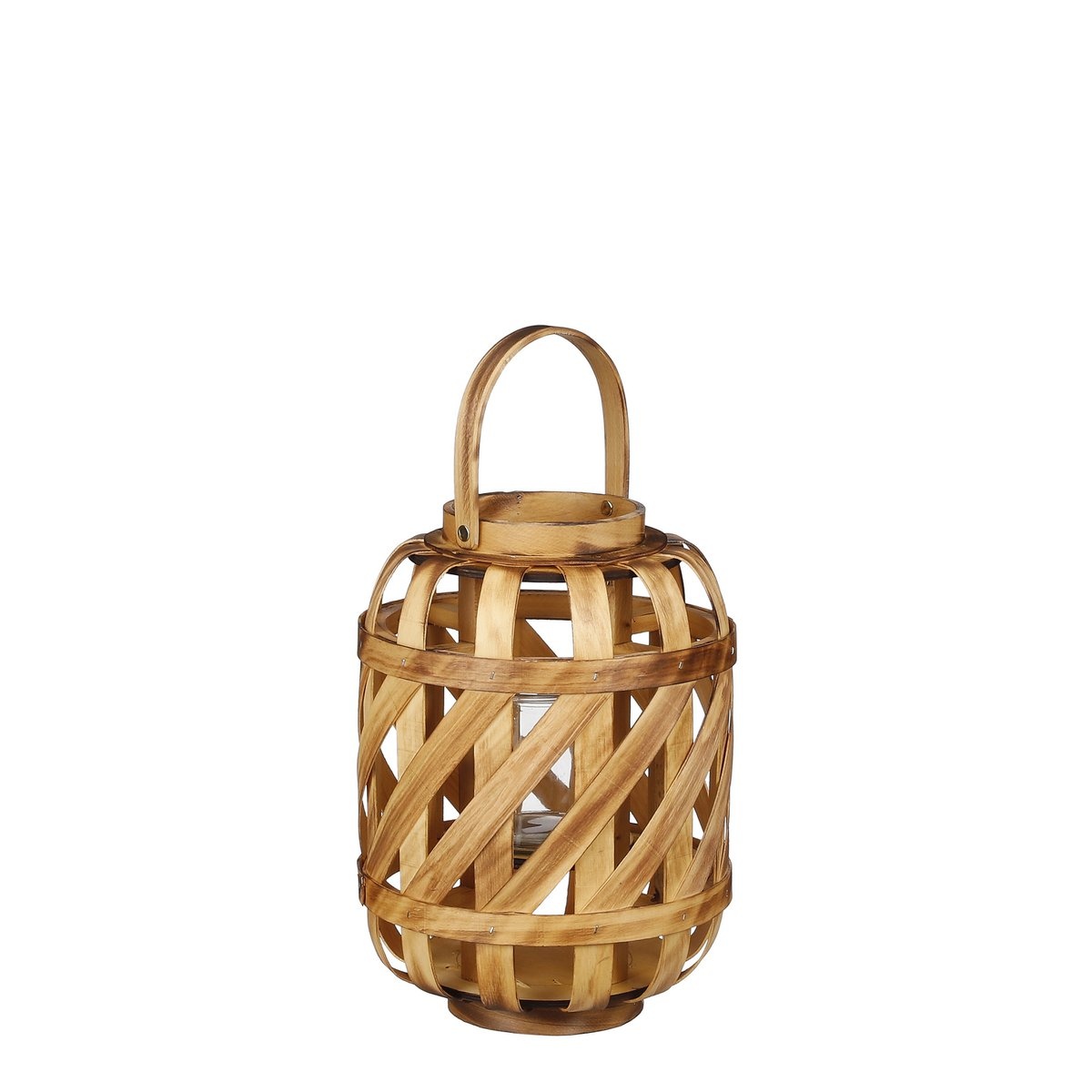 KantoormeubelenPlus Iwan Windlicht - H32 x Ø24 cm - Dennenhout - Bruin