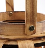 KantoormeubelenPlus Iwan Windlicht - H32 x Ø24 cm - Dennenhout - Bruin