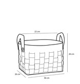 KantoormeubelenPlus Opbergmand - Set van 3 - L40 x B30 x H30 cm - Kurk/Vilt - Zwart