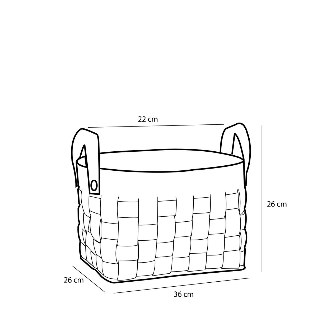 KantoormeubelenPlus Opbergmand - Set van 3 - L40 x B30 x H30 cm - Kurk/Vilt - Zwart