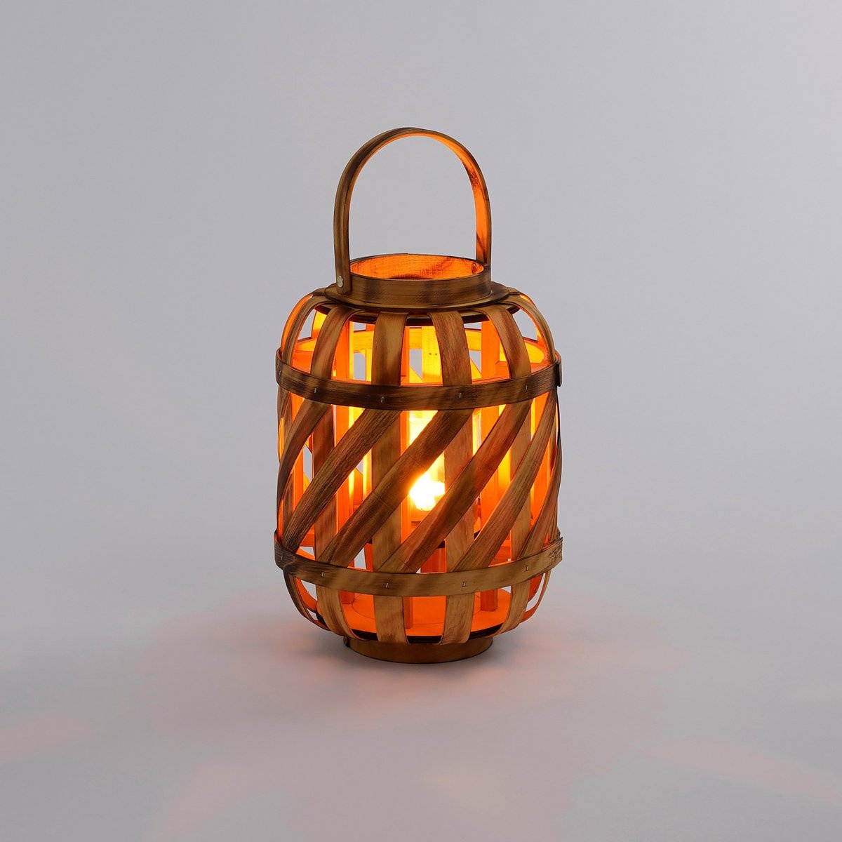 KantoormeubelenPlus Iwan Windlicht - H32 x Ø24 cm - Dennenhout - Bruin