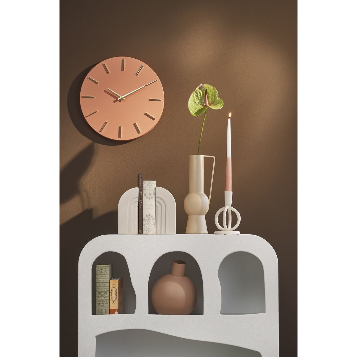 KantoormeubelenPlus Brixen Wandklok - Ø35,5 cm - Terra