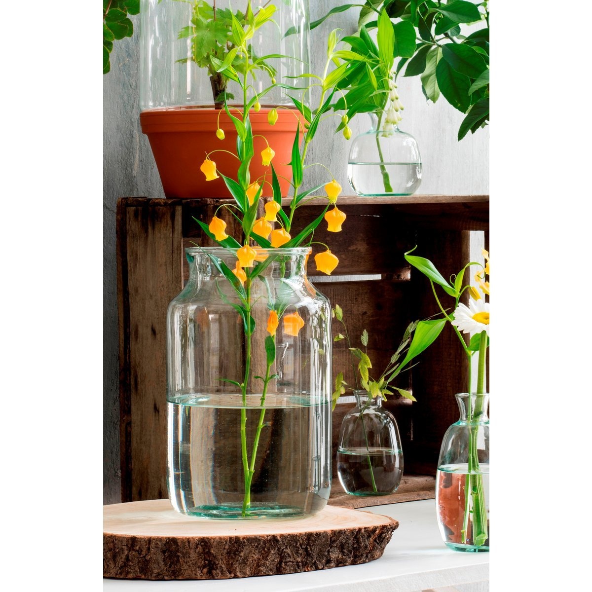 KantoormeubelenPlus Vienne Vaas - H40 x Ø23 cm - Gerecycled Glas - Transparant