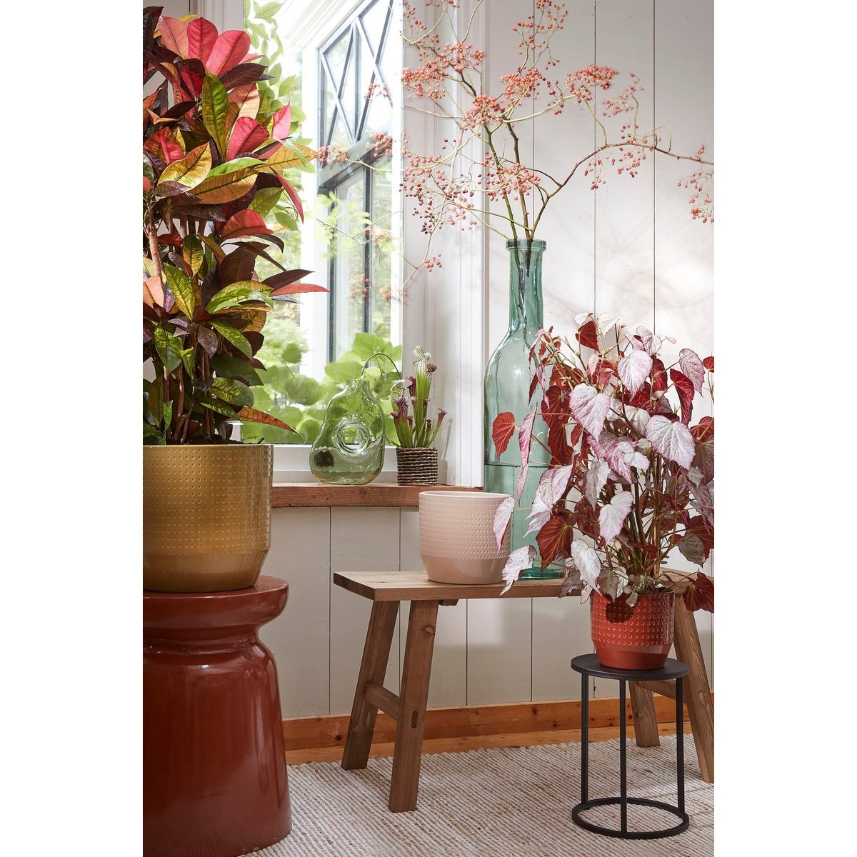 KantoormeubelenPlus Bold Houten Bankje - L80 x B36,5 x H44 cm - Gerecycled Hout - Bruin