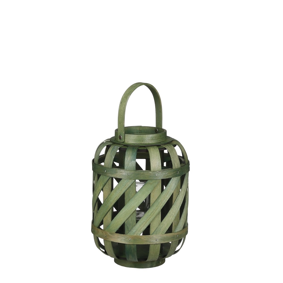 KantoormeubelenPlus Iwan Windlicht - H32 x Ø24 cm - Dennenhout - Donkergroen