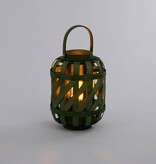 KantoormeubelenPlus Iwan Windlicht - H32 x Ø24 cm - Dennenhout - Donkergroen