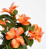 KantoormeubelenPlus Hibiscus Kunstplant in Bloempot Stan - H40 x Ø30 cm - Oranje