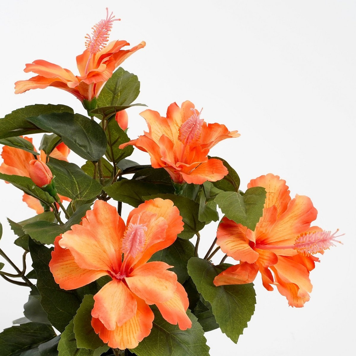 KantoormeubelenPlus Hibiscus Kunstplant in Bloempot Stan - H40 x Ø30 cm - Oranje