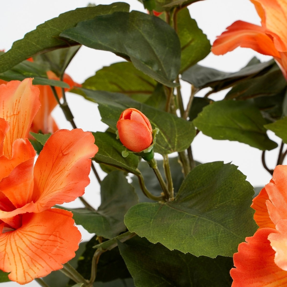 KantoormeubelenPlus Hibiscus Kunstplant in Bloempot Stan - H40 x Ø30 cm - Oranje