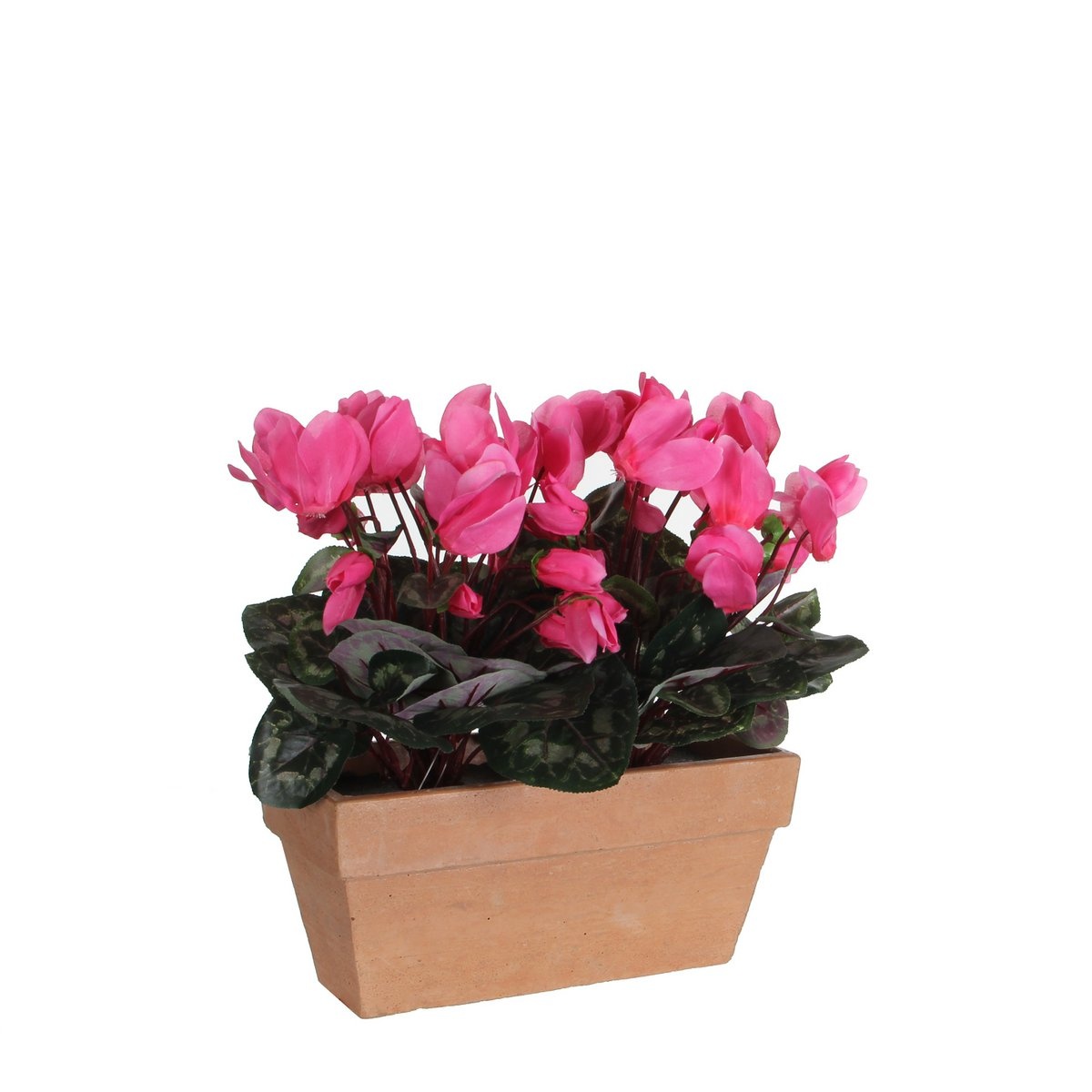 KantoormeubelenPlus Cyclaam Kunstplant in Balkonbak Slate - L29 x B13 x H33 cm - Roze